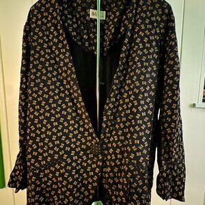 VINTAGE BGB 80s Print Black/Gold Blazer